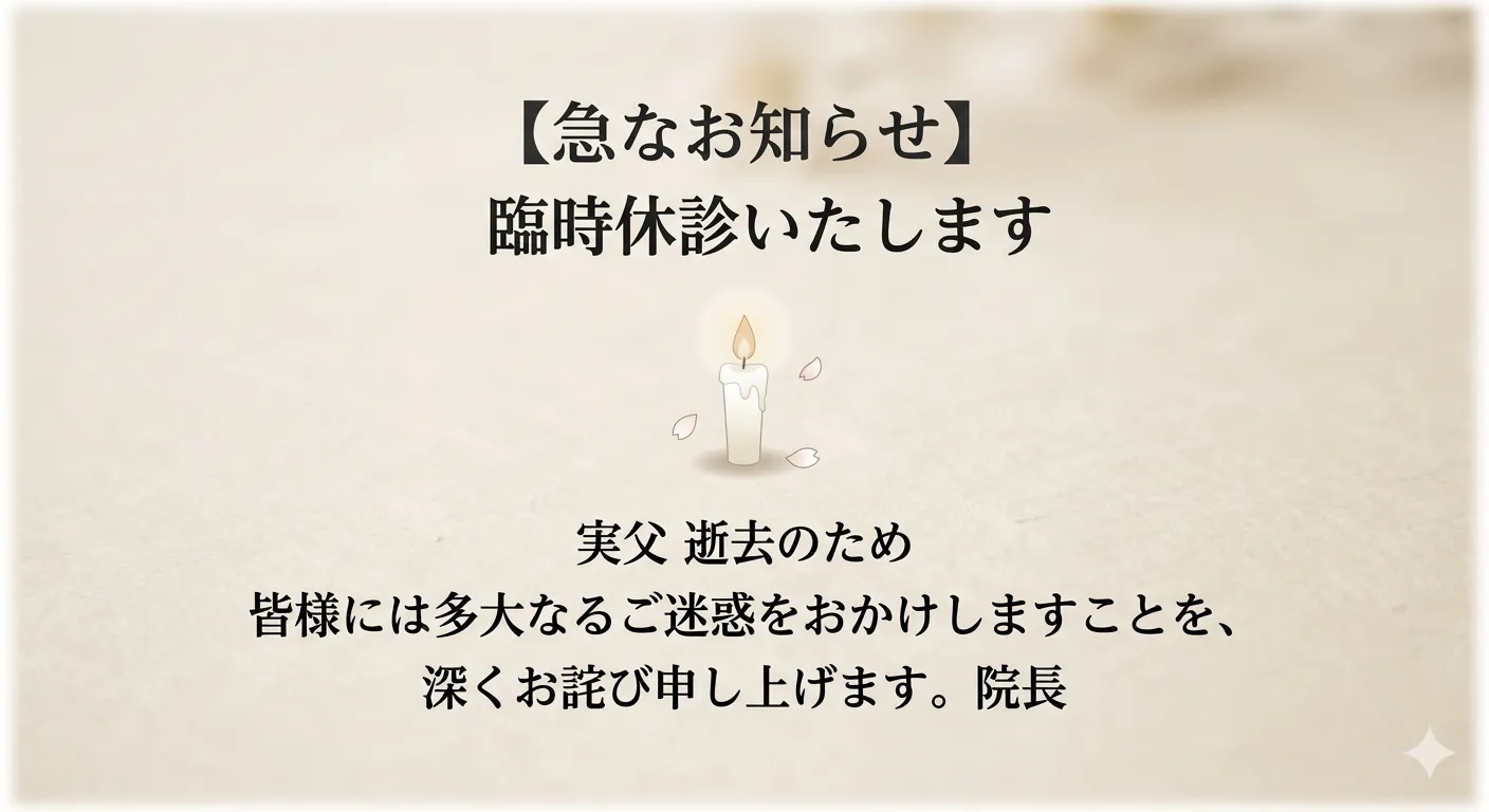 【急な休診のお知らせ】 