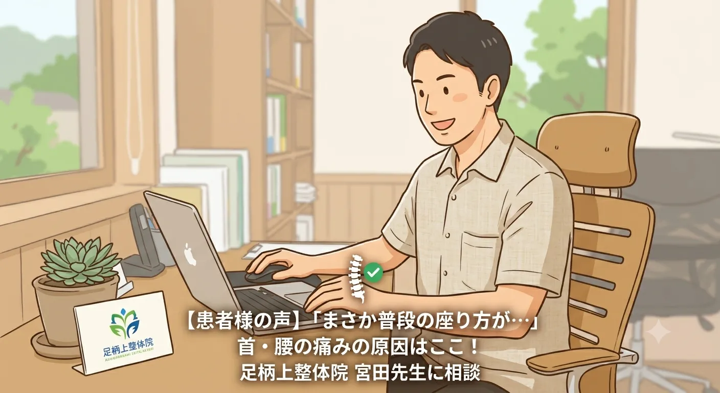 【患者様の声】「まさか普段の座り方が…」首・腰の痛みの原因と、1人整体院ならではの安心感